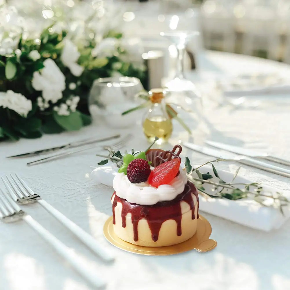 มินิรอบฐานกระดาษแข็งสีทอง,จานเค้กมูส,100 ชิ้นเค้กกระดาษแผ่นรอบกระดาษแข็งฐานจานขนมหวาน