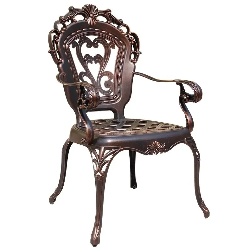 Cast aluminum tables and chairs, courtyard balcony, milk tea shop, seaside beach cafe, open-air sunscreen single chair wholesale