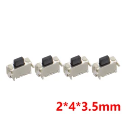 10pcs/lot 2x4 2*4*3.5 MM micro SMD Tact Switch side button Switch phone button