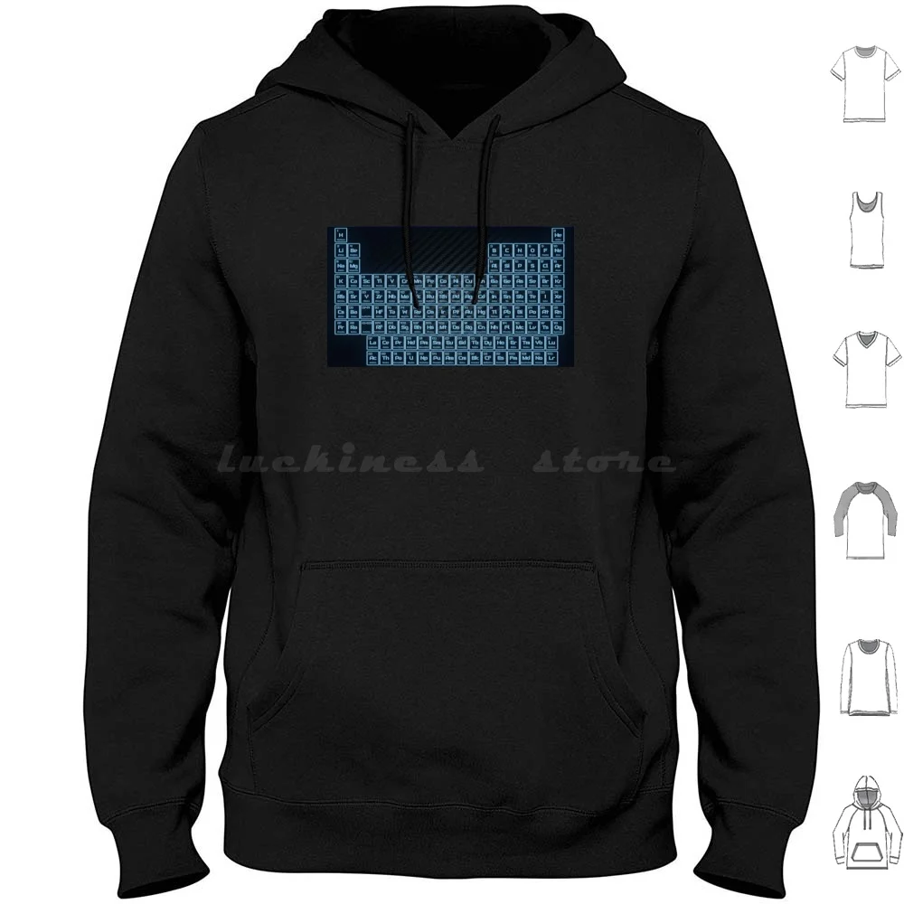 Blue Glow Tube Periodic Table Hoodies Long Sleeve Periodic Table Chemistry Periodic Tables Science Accurate 118 Modern