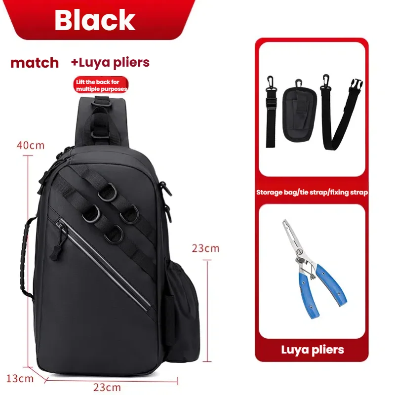 

Lightweight Fishing Tackle Backpack - Waterproof Oxford with Night Reflective Adjustable Shoulder Strap Rod Holder for Outdoor