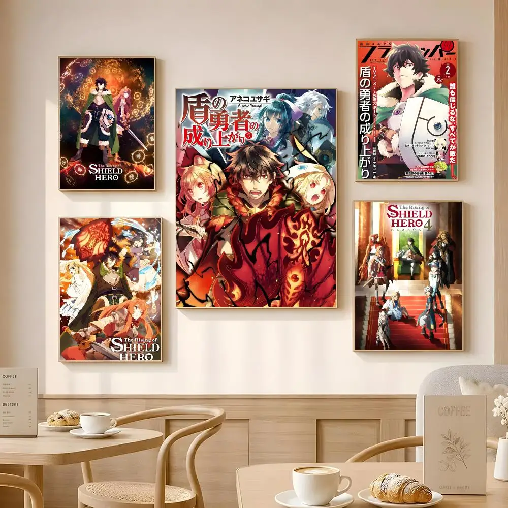 Anime The Rising of the Shield Hero Poster Poster Self-adhesive Art Waterproof Paper Sticker Coffee House Bar Room Wall Decor