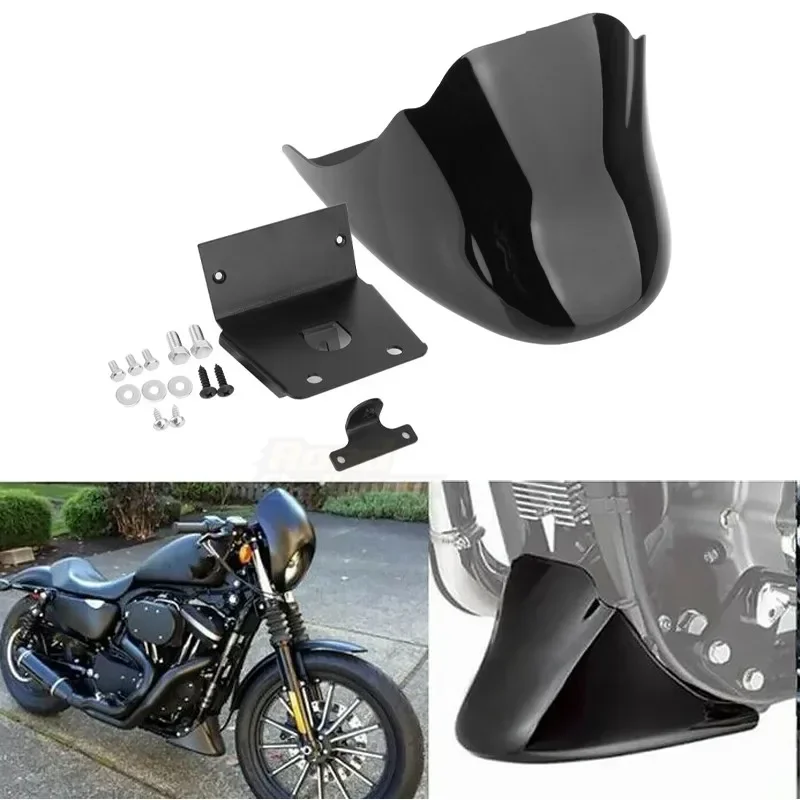 High Quality Motorcycle Front Bottom Spoiler Mudguard Air Dam Chin Fairing For Harley Sportster XL Iron 883 1200 Matte Bright