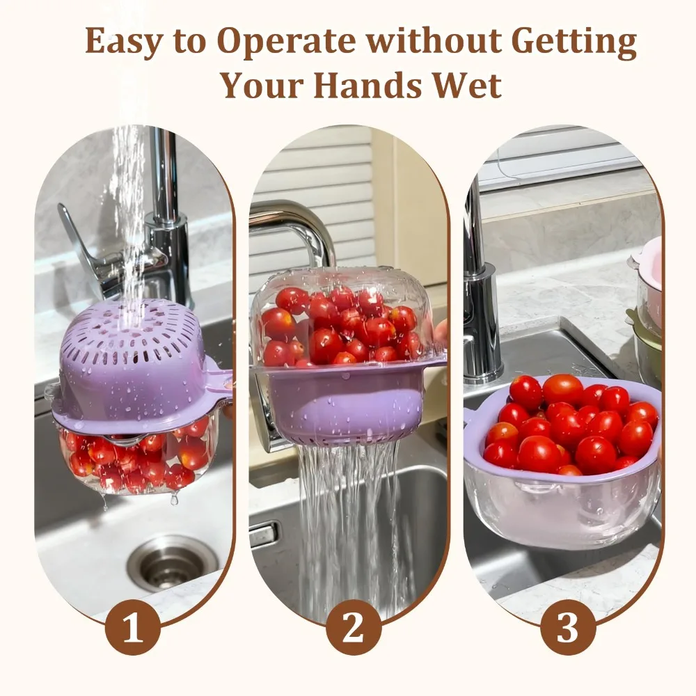 Colador 2 en 1 para lavadora de frutas y verduras, escurridor bonito y vibrante grueso, filtro para fregadero de cocina, herramienta de limpieza de productos