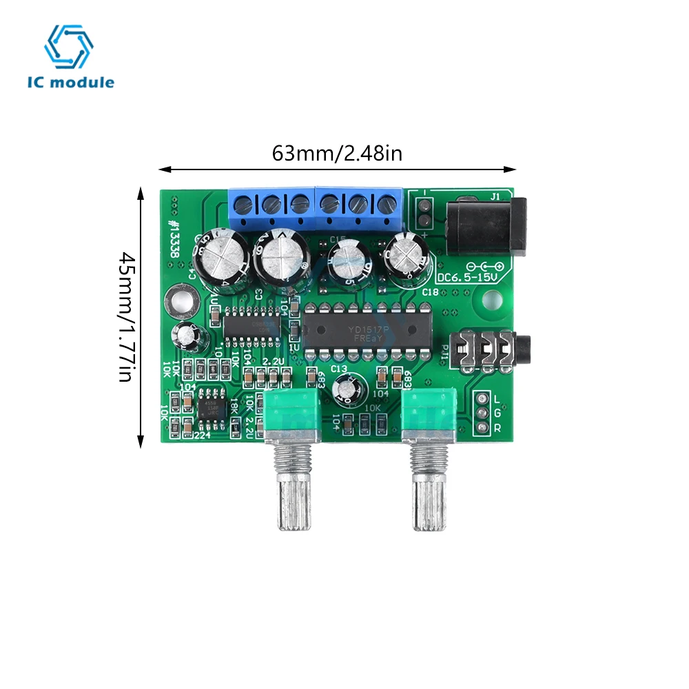 TDA1517P 2.1 Super Bass Mini Micro 3 CH Power Amplifier Board 6W+6W+25W HIFI Class D Digital Power Amplifier Module