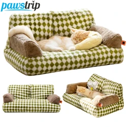 Soft Cat Bed Sofa for Cats Small Dogs Etachable Washable Pet Cat Nest Kitten Kennel Plush Warm Puppy Bed Basket Pet Supplies