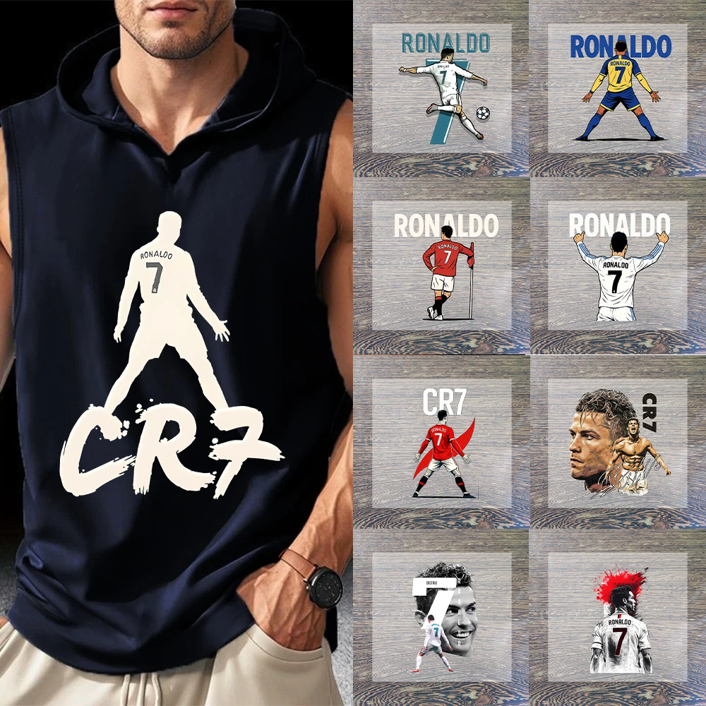 New Cristiano Ronaldo CR7 Cartoon Iron on Patches for Clothing T-shirt Heat Transfer Kawaii Stickers Clothes Custom Stickers