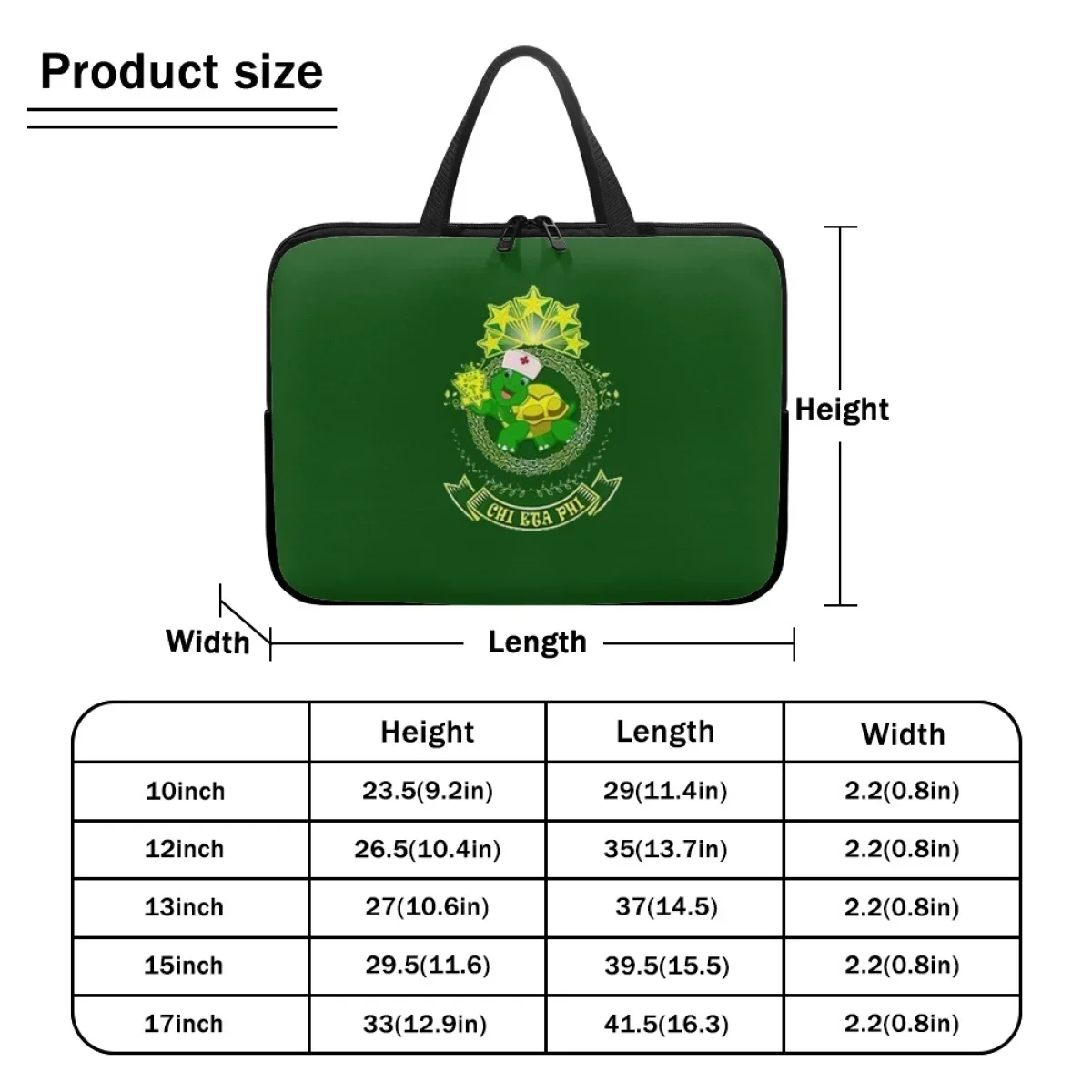 Bolsa para laptop de 10 12 13 15 17 polegadas, capa chi eta phi fraternidade notebook mini capa para pc alça universal com zíper bolsa para tablet presente