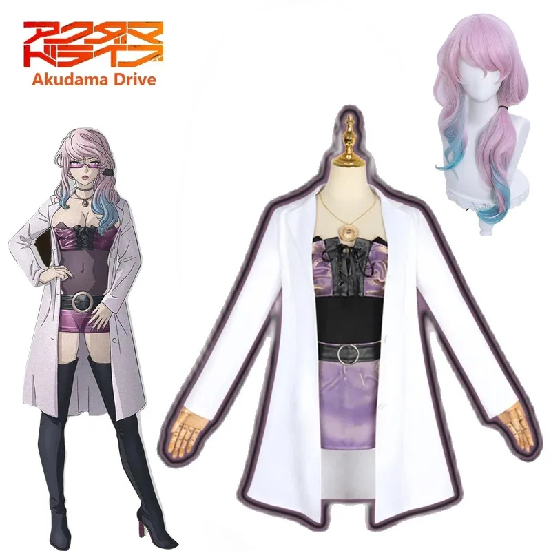 

Лили 123 аниме Akudama Drive Doctor Isha косплей костюм наряды для женщин плащ юбка комбинезон Рождественский сексуальный корсет Хэллоуин