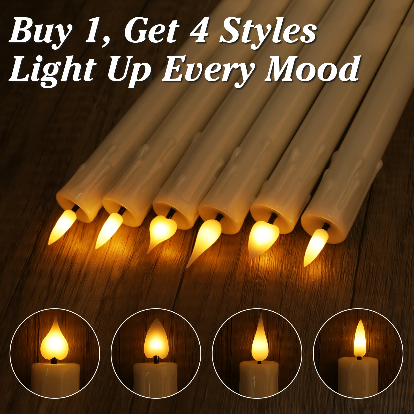 Rechargeable Flameless Taper Candles with Timer Remote LED Candlesticks USB Charging Flickering Realistic Christmas Window Decor