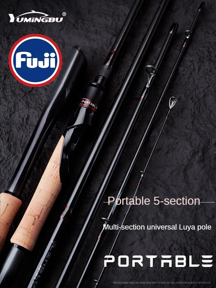 Imagem -02 - Vara de Pesca Ymb-fuji com Anel Guia Portátil Ultraleve Alto Carbono Viagens Seções 1.98m 2.1m 2.28m