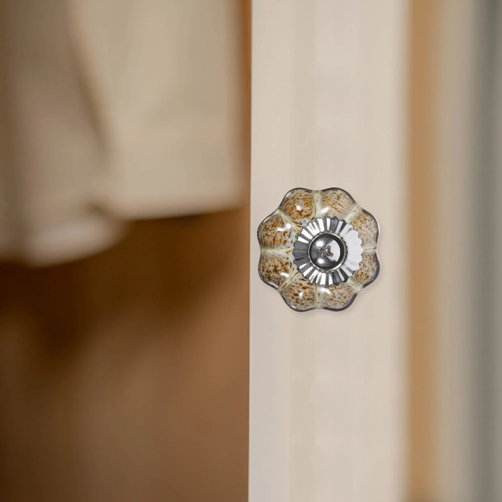 

4Pcs Ceramic Drawer Knobs Small Compact Wardrobe Pulls Modern Decorative Handles for Cabinets Dressers Closets Cupboards