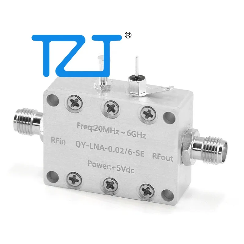 TZT 0.02 - 6GHz LNA Low Noise Amplifier High Linear and High Gain RF Preamplifier with SMA Female Connector