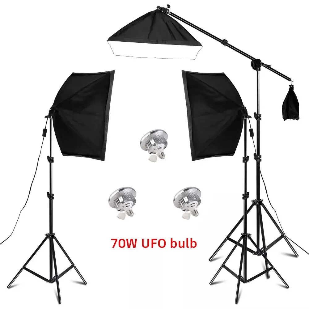 

SH Professional Photo Studio Softbox Lights Photo Lighting Kit Accessories Equipment With 3Pcs Soft Box,LED Blub,Tripod Stand