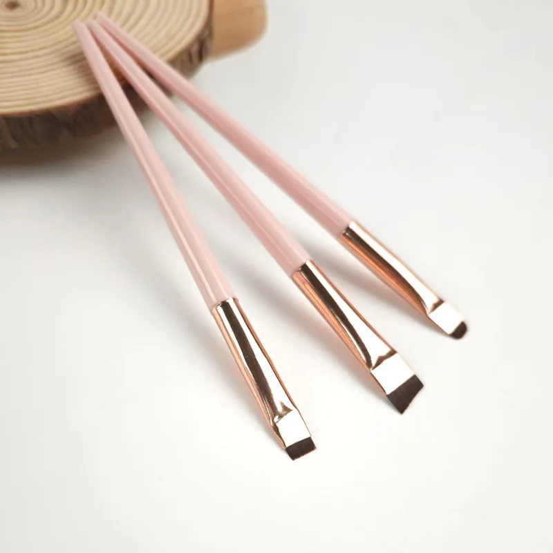 فرشاة تحديد العيون المائلة 3 قطع فرشاة مكياج ذات حافة مسطحة لبطانة مجنح دقيقة وتصفيف Aegyo Sal أداة تجميل يجب أن تكون