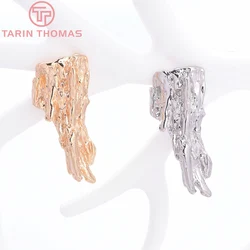 (8996) 4PCS 10.5x24MM 24k Gold Color Brass Irregular Dead Wood Stud Earrings High Quality DIY Jewelry Findings Accessories