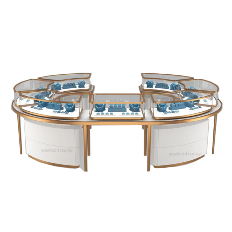 

custom.Jewelry Round Counter Design Luxury Jewellery Assembly Display Furniture Glass Jewelry Showcases