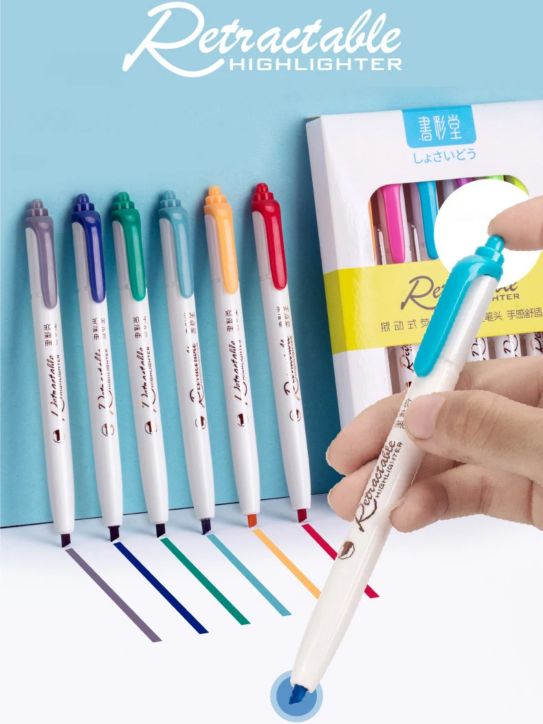 

12-Color Click Pastel Highlighters - Macaron & Morandi Dual-Tone Markers, Chisel Tip for Journaling & Study Notes (No Bleed)