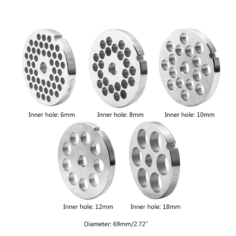 6mm/8mm/10mm/12mm/18mm Hole Grinder Parts Kitchen Appliance Grinder Crusher Mincer Plate Disc Knife M6CE