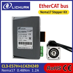 Lichuan Ethercat Nema17 closed loop step motor 0.48Nm 1.2A LC42H249 with Ethercat driver CL3-E57H for CNC kit