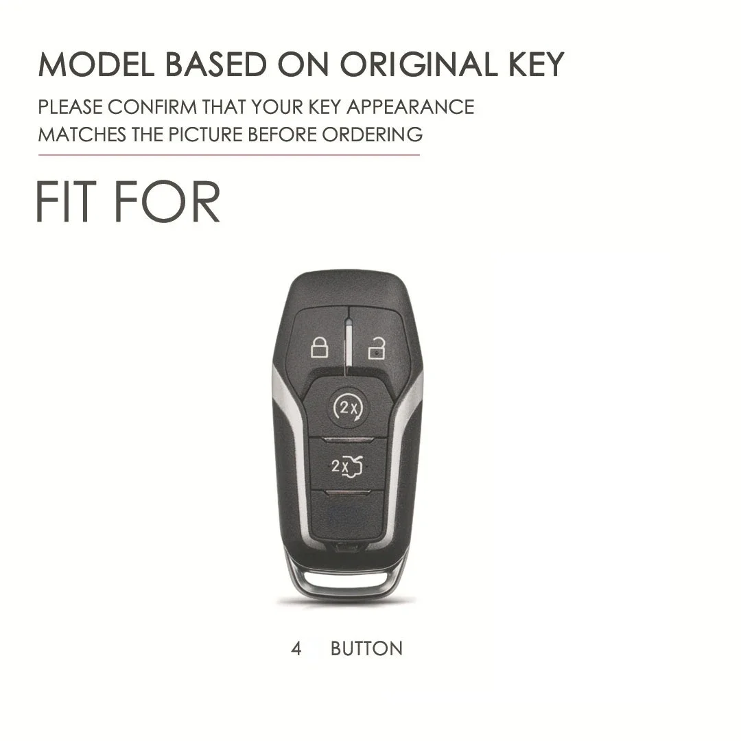 Tpu Car Key Case for Ford Edge Explorer Fusion Mustang F-150 F-450 F-550 Lincoln MKZ MKC 4 Buttons Smart Remote Fob Cover Bag