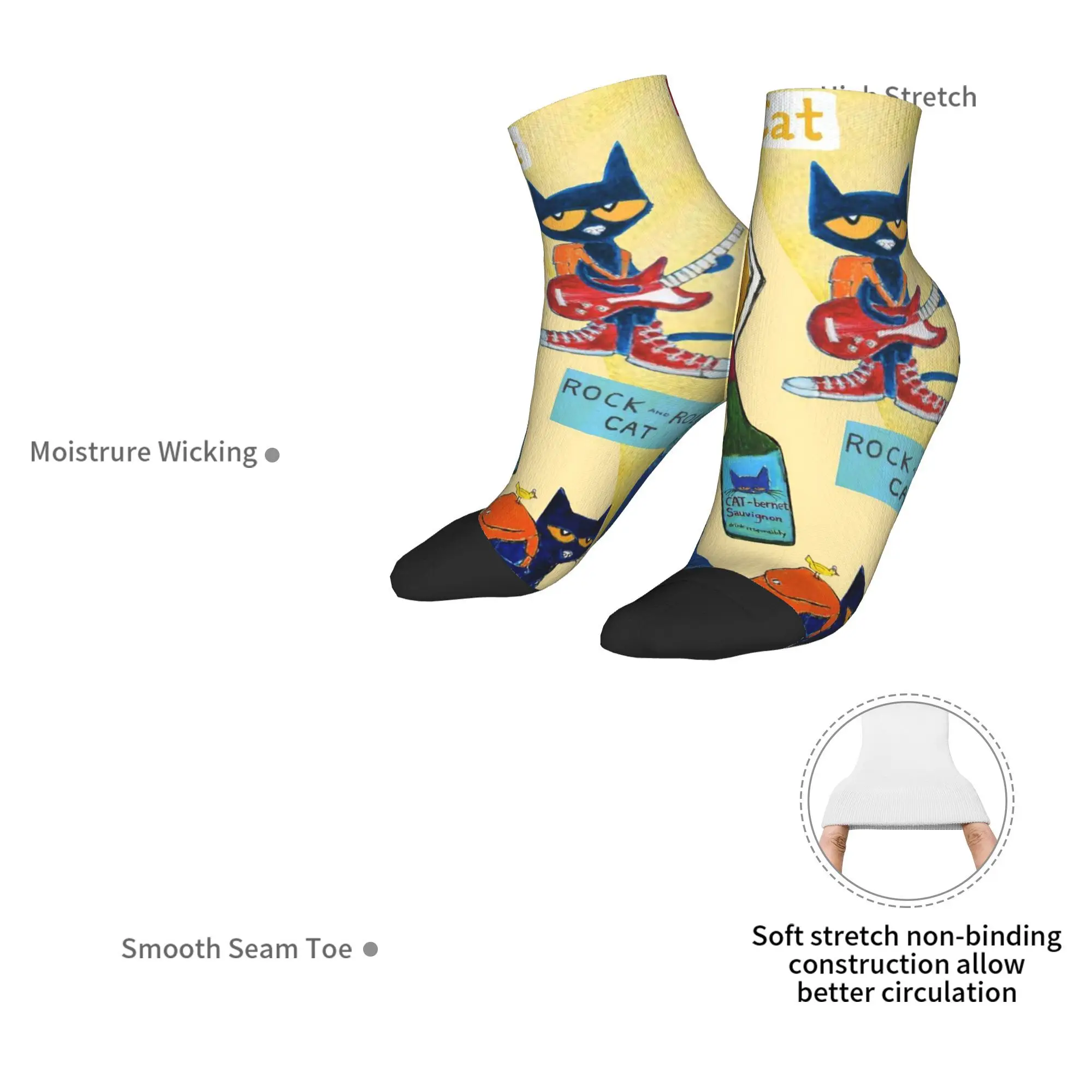 Calcetines Pete The Cat Harajuku Medias de alta calidad Calcetines para todas las estaciones Accesorios para regalos unisex