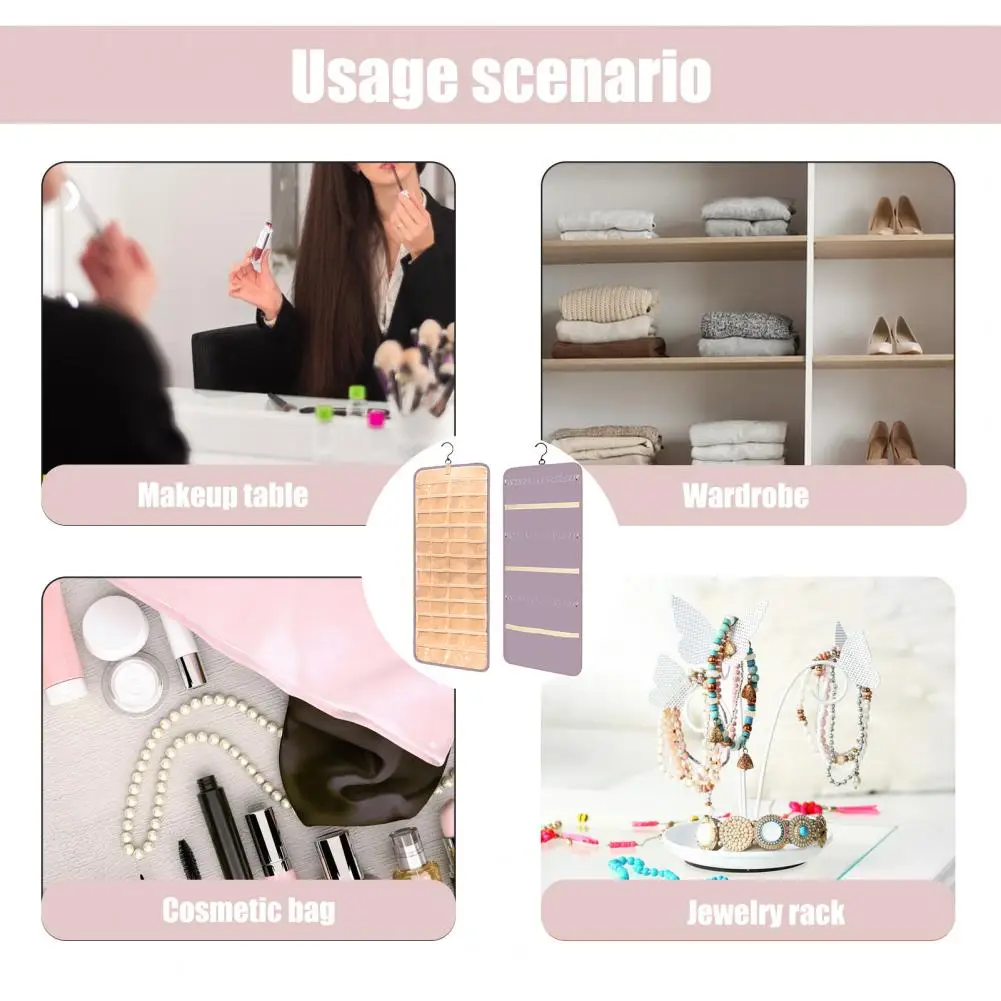 Practical Space-saving Jewelry Organizer Hanging Jewelry Organizer Rack Capacity Necklace Holder Anti-tangle Earrings for Wall