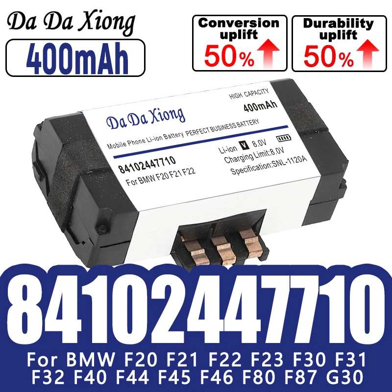 400mAh Car SOS Emergency Battery Replaces 84102447710 2447710 For BMW F20 F21 F22 F23 F40 F87 F44 F45 F46 Car Accessories