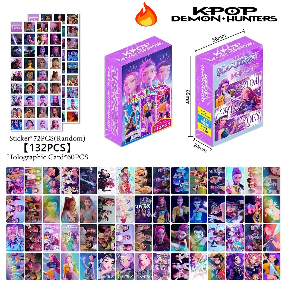 132 pièces/boîte Anime Kpop diable Hunter ensemble de cartes à collectionner cartes de jeu LOMO Lase carte holographique jouet pour enfants cadeau d'anniversaire