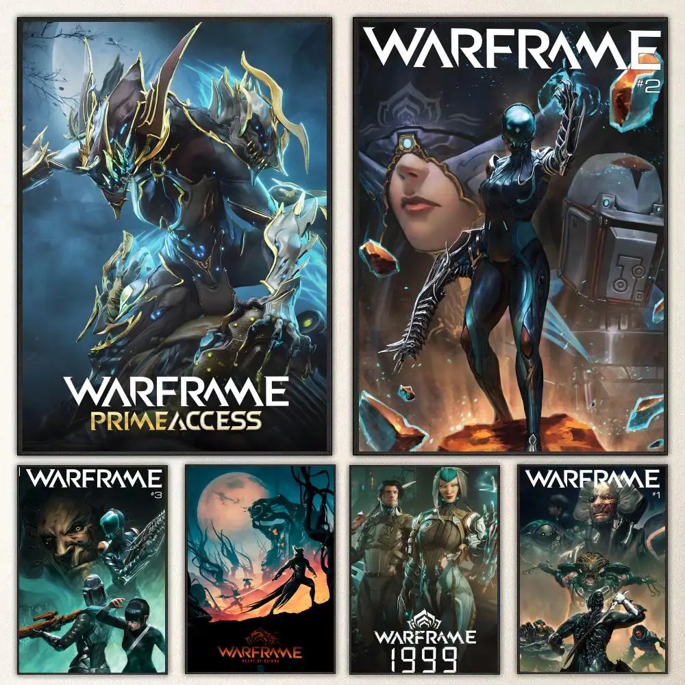 Game Warframe Poster Self-adhesive Art Waterproof Paper Sticker Coffee House Bar Room Wall Decor
