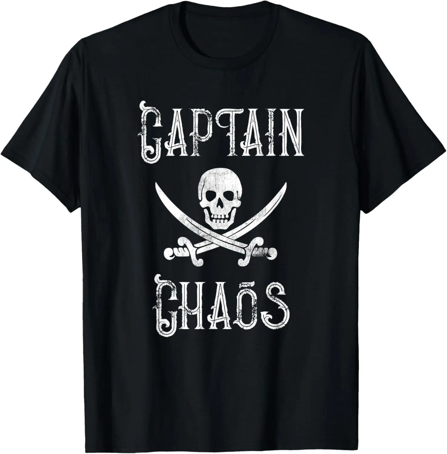 Funny Captain Chaos Retro Pirate Pontoon Boating T-Shirt
