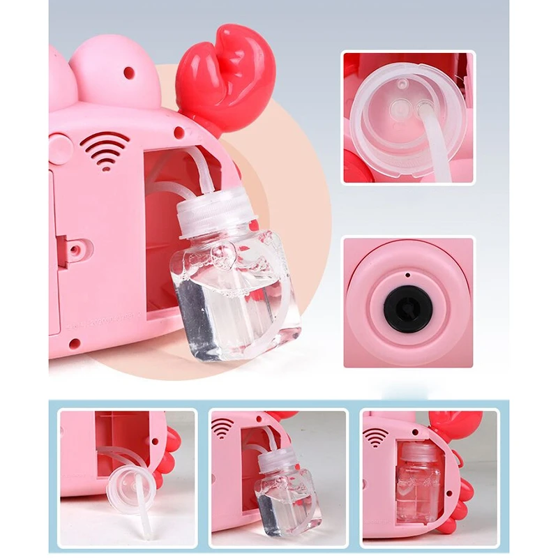 Bubble Maker Crab Camera Toy Automatic Bubble Blower With Music And Light Bubble Machine For Kids Outdoor Activitivy