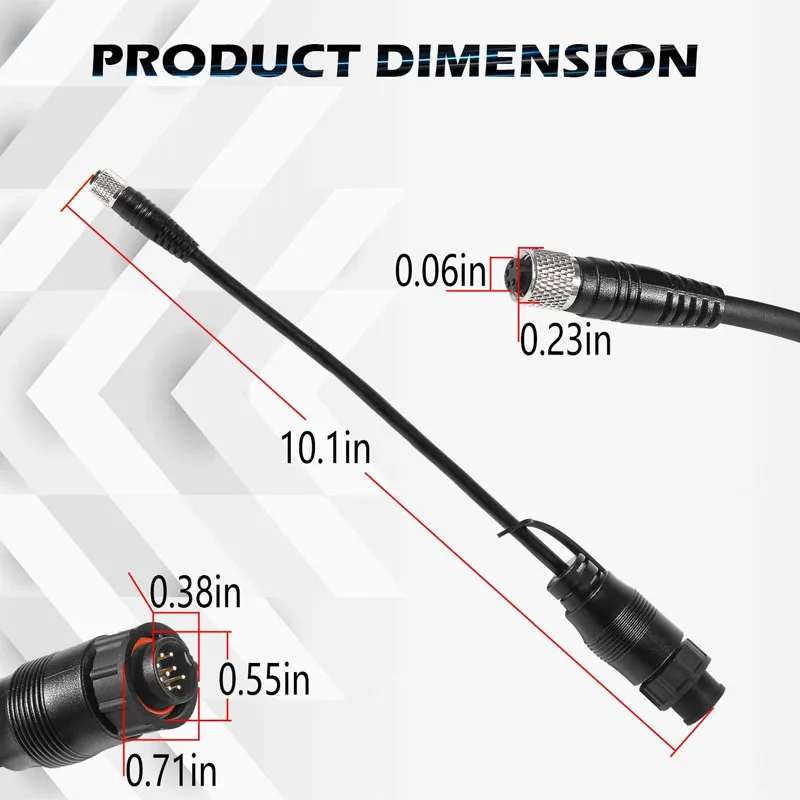 1852076 9-Pin Adapter Cable MKR-US2-16 for Lowrance Elite Ti2 & HDS Connect Universal Sonar 2 Transducer on Your Trolling Motor