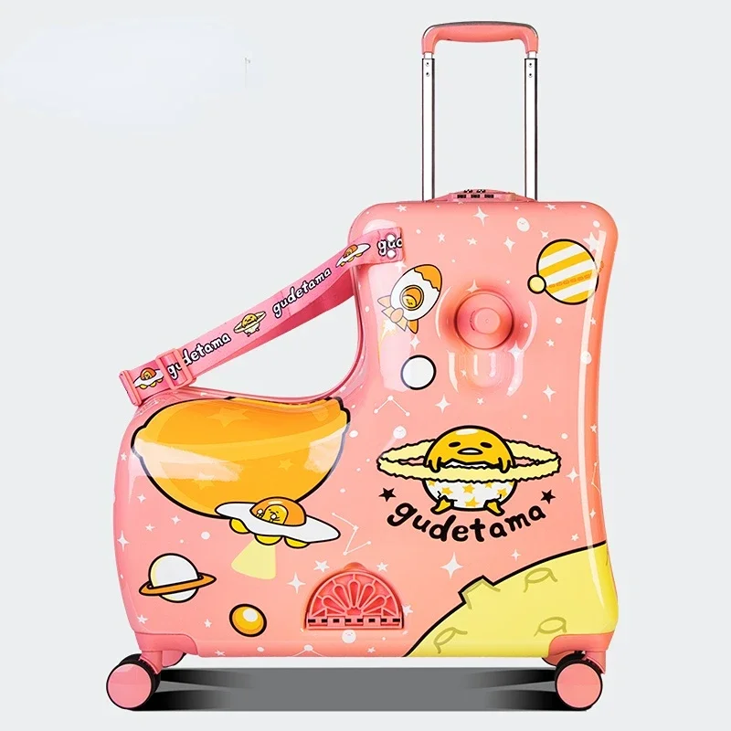 Valise à roulettes de voyage avec mot de passe pour enfants, bagages pour enfants, assis et monté, bébé, dessin animé, mode