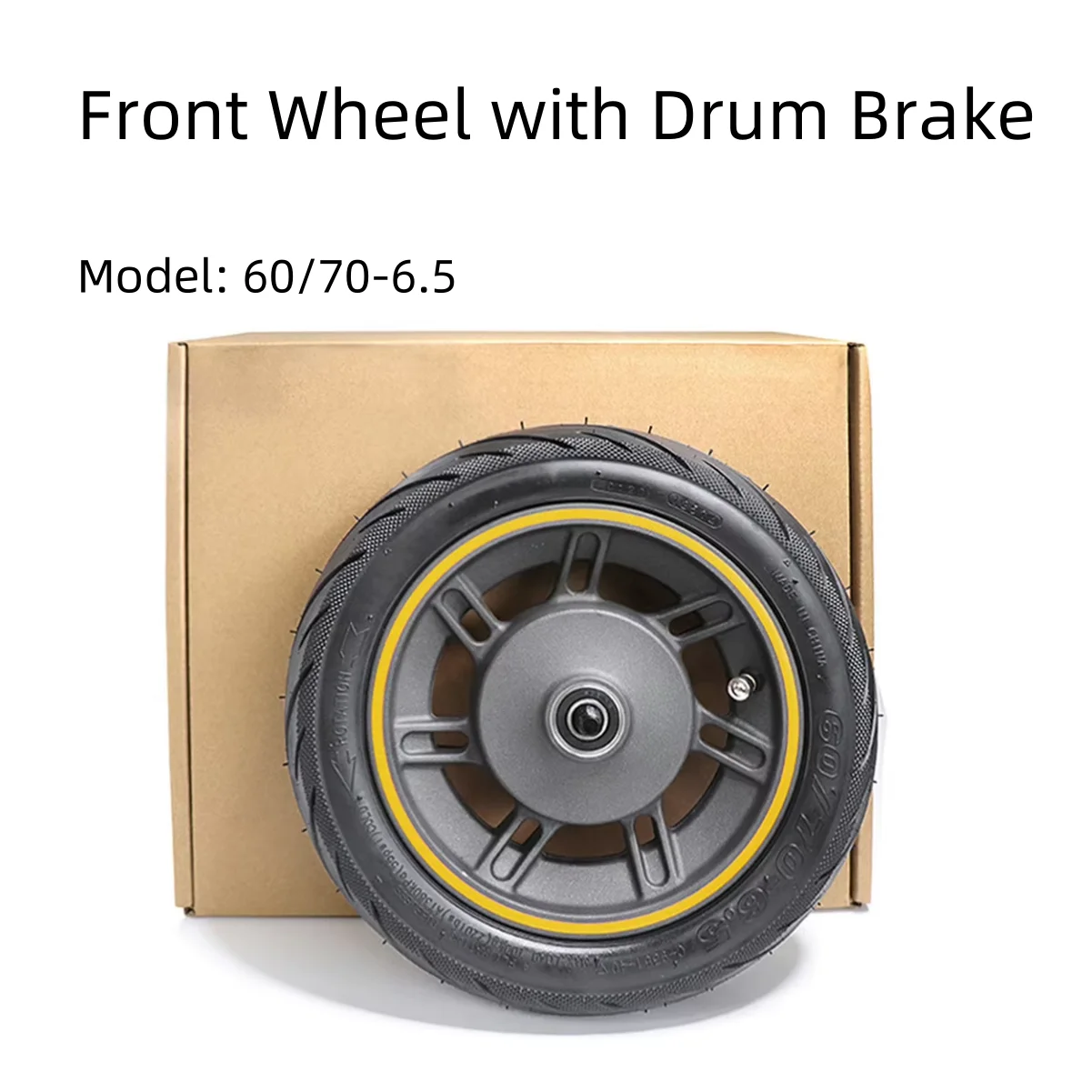 

10-дюймовая ступица переднего колеса, барабанный тормоз 60/70-6,5, бескамерная шина, 55 фунтов на квадратный дюйм, переднее колесо с барабанным тормозом для деталей электронного скутера Ninebot Max G30