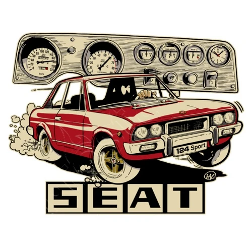 Hot Sale Vintage Classic Spain Car S E A T 124 Sport Coupe T Shirt. New 100% Cotton Short Sleeve O-Neck T-shirt Casual Mens Top