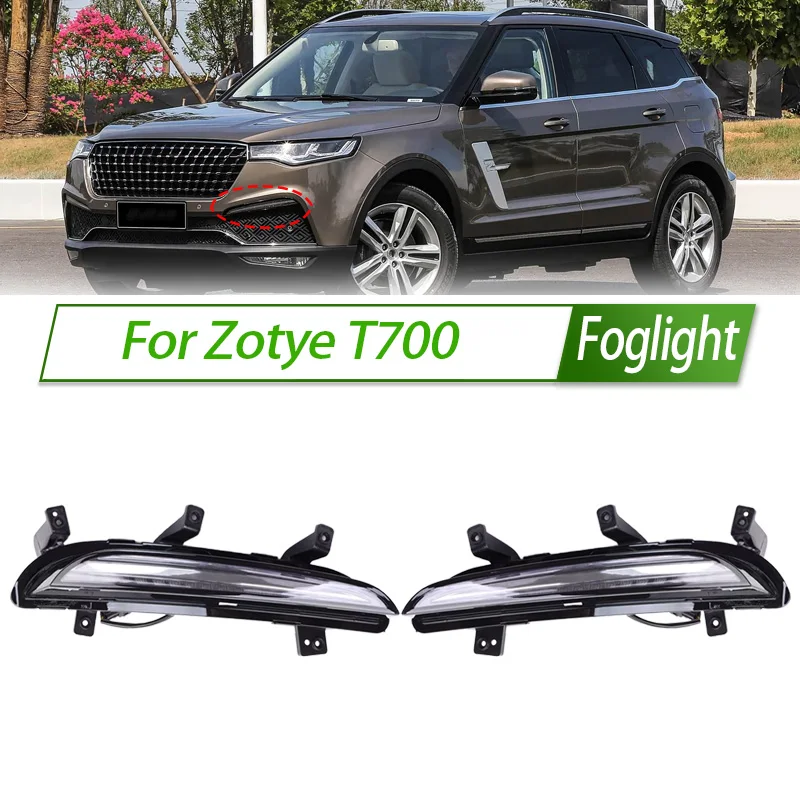 

For Zotye T700 T800 Foglight Fog Light Assembly DRL Day Running Front Bumper Fog Lamp Kit Replacement LED