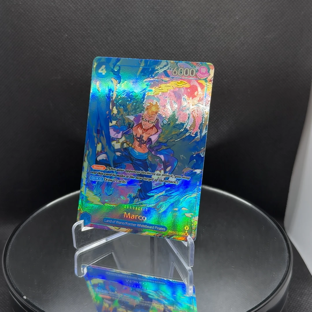 قطعة واحدة TCG OPCG بطاقة شخصية ماركو الإنجليزية PRB02-008 بطاقة رقائق معدنية بطاقات أنيمي القابلة للجمع #3