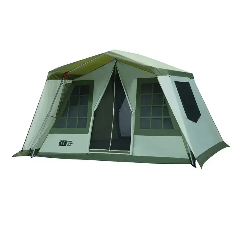 Large Space Wall Tent Camping Outdoor Big House Wholesale Luxury Folding Cabin Tent Waterproof Family Glamping  For Wild Hiking