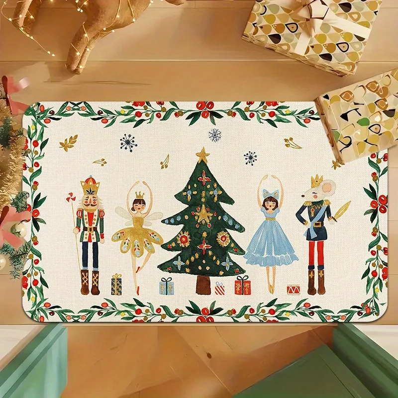 

VIKAMA Рождественский ковер с пряничным человечком, внутренний и уличный входной коврик для гостиной, спальни, декоративный ковер