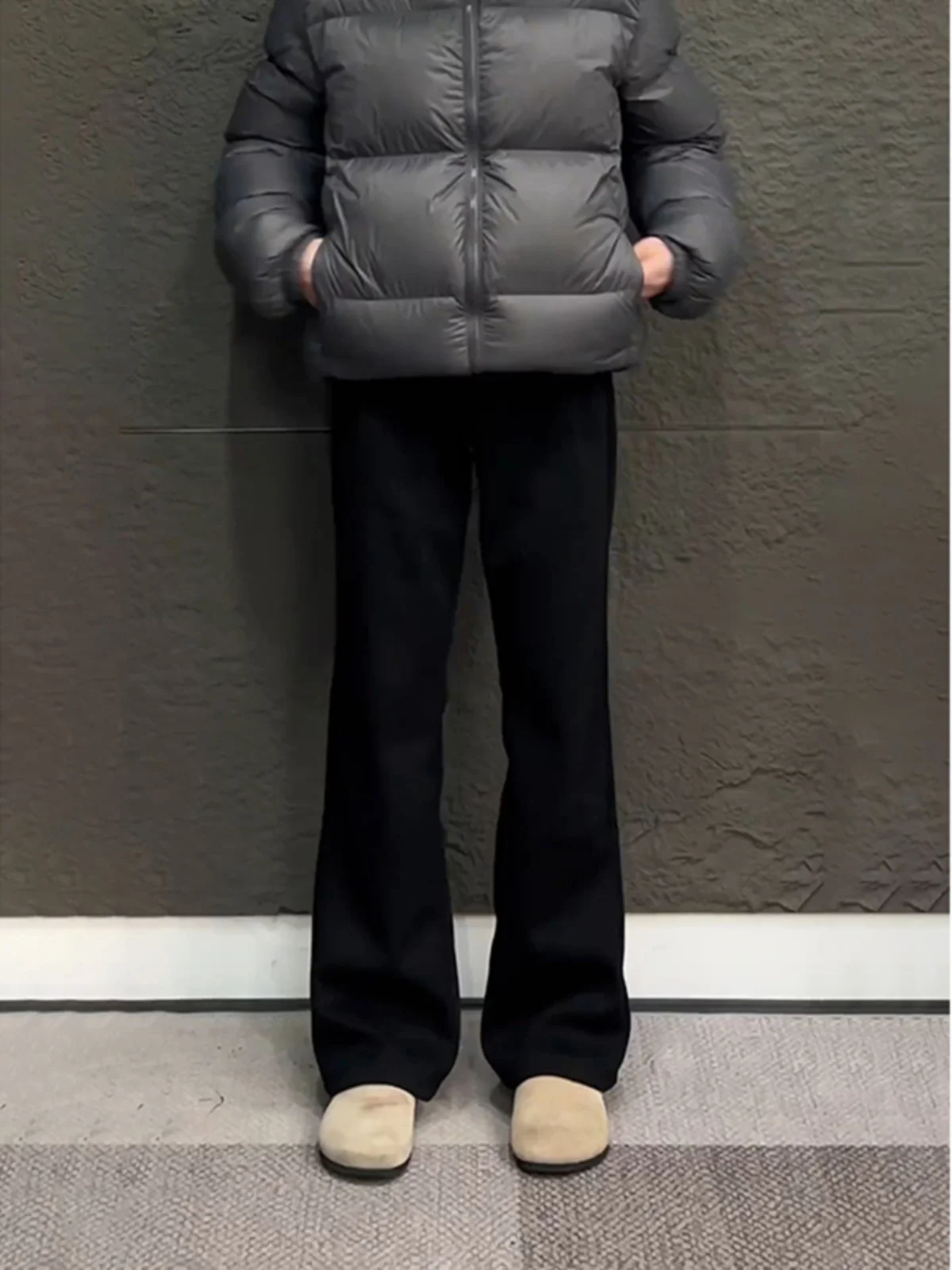 

Мужские брюки Cleanfit Bootcut с флисовой подкладкой, американского стиля, черные, зимние, повседневные, прямые джинсы, молодежная мода