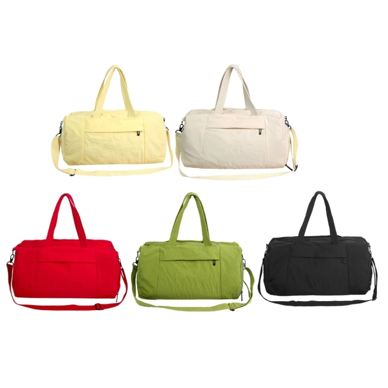 

X5XA 2025 Lightweight Travel Handbag Spacious Nylon Carryall Water Resistant Gym Bag with Multiple Compartments Handle