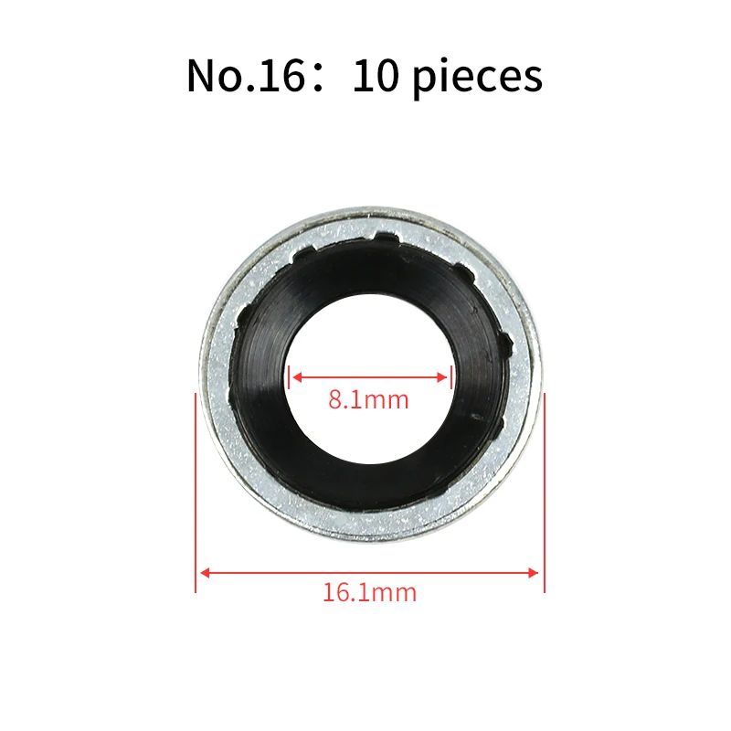 10 PCS Automotive Air Conditioning System Sealing Gasket, Compressor Expansion Valve Pipe Head Sealing Ring Repair Parts