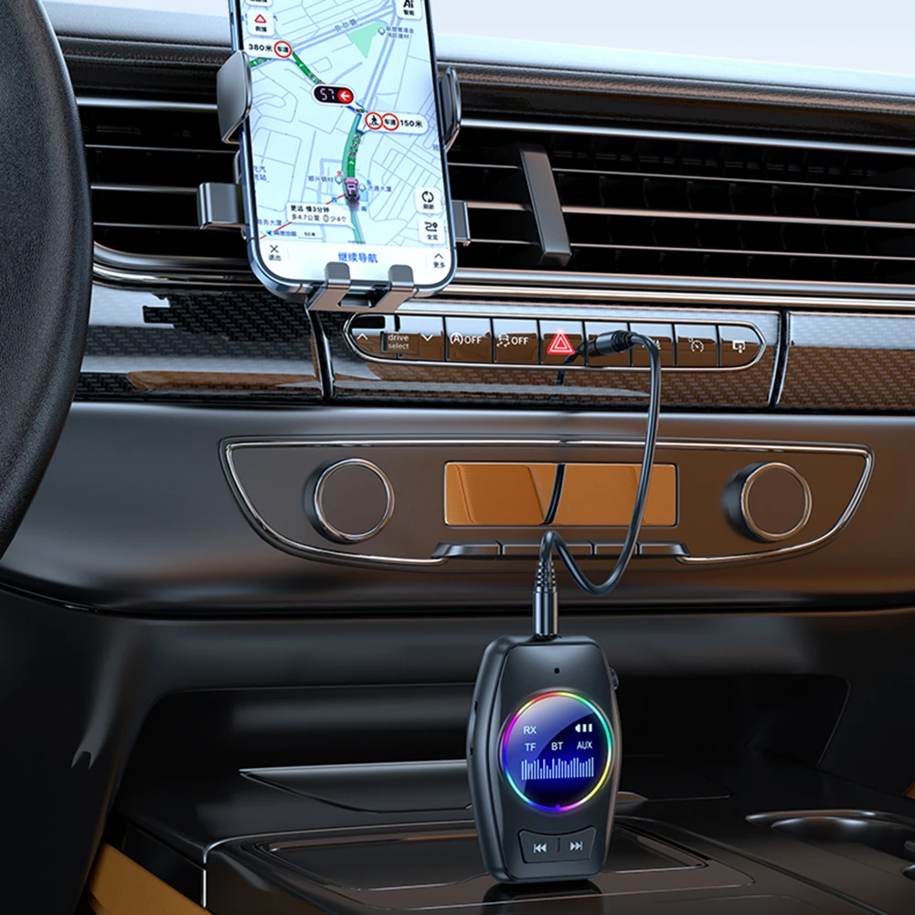 2-in-1 Bluetooth-compatible 5.0 Audio Transmitter Receiver with HD Screen Wireless Transmitter Adapter for PC TV Car Headphones