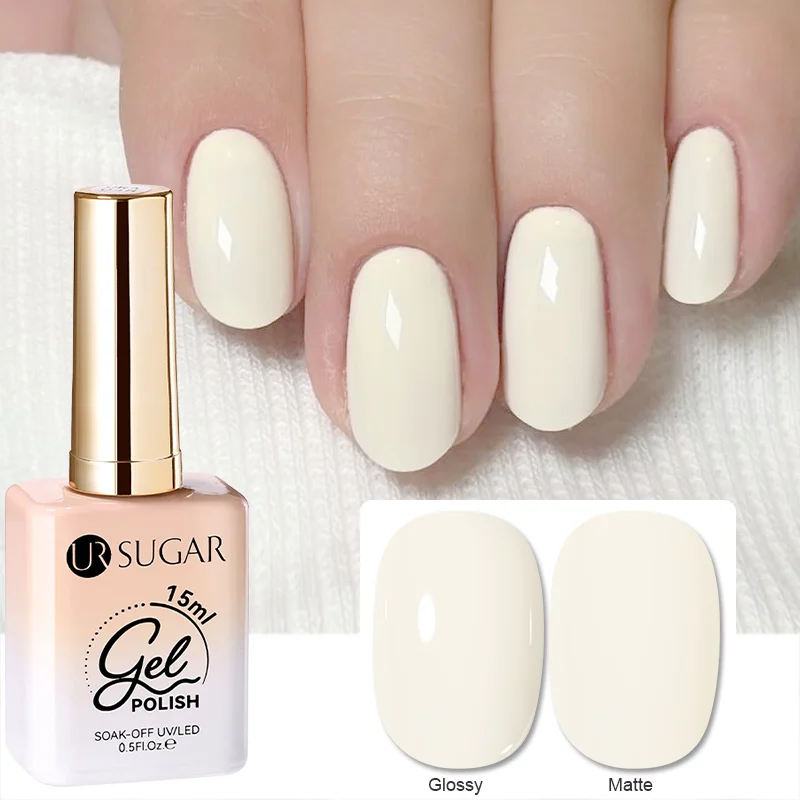UR SUGAR 15ml Hellgelber Gel-Nagellack Abziehbarer UV-LED-Nagelgel Semi-Permanent Nagelkunst-Zubehör für Maniküre
