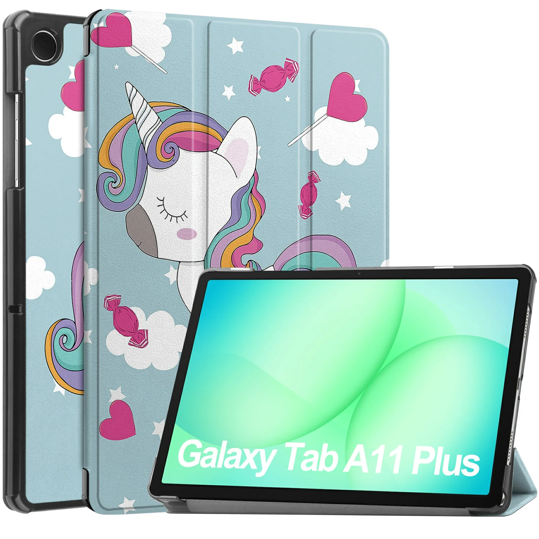 

For Samsung Galaxy Tab A11+ Case Pattern Print Leather Stand Tablet Cover - Horse
