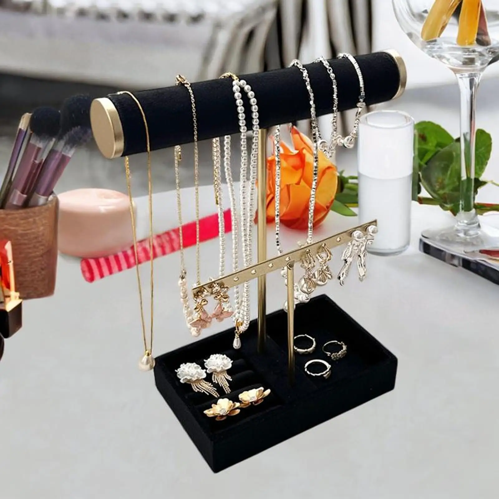 Jewelry Holder Organizer Necklace Organizer Room Decor Hanger 2 Tier Modern