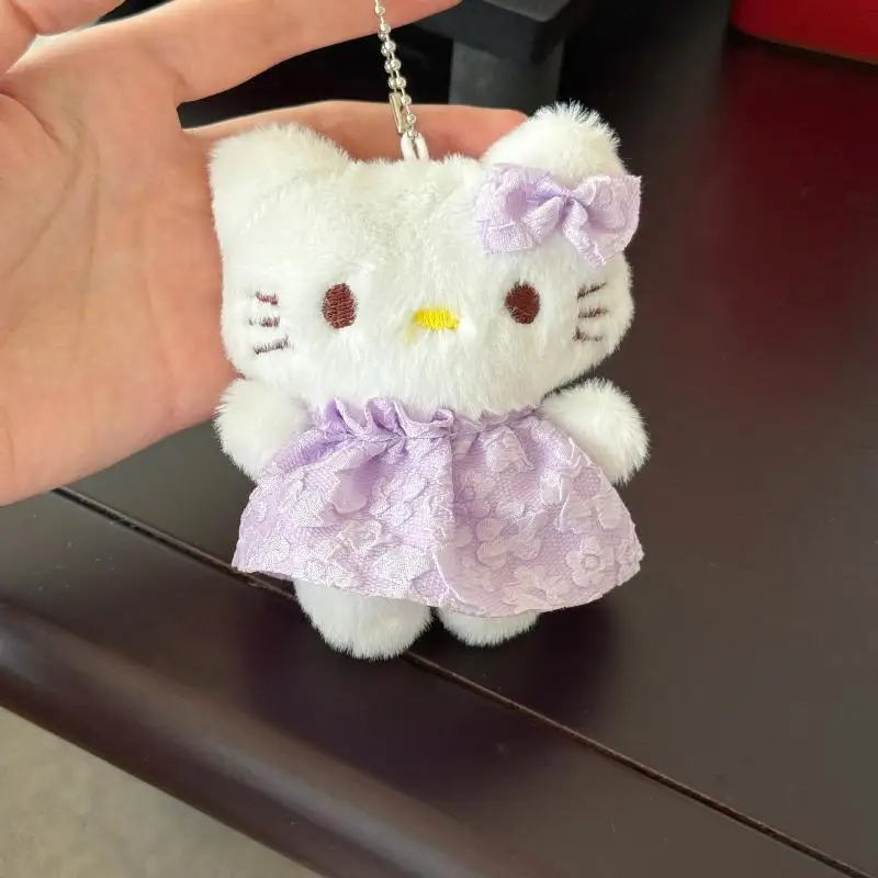 

Cartoon Squeaking Hello Kitty Pendant Cute Plush KT Cat Keychain Bag Ornaments Versatile Decor Keychain Accessories Gift