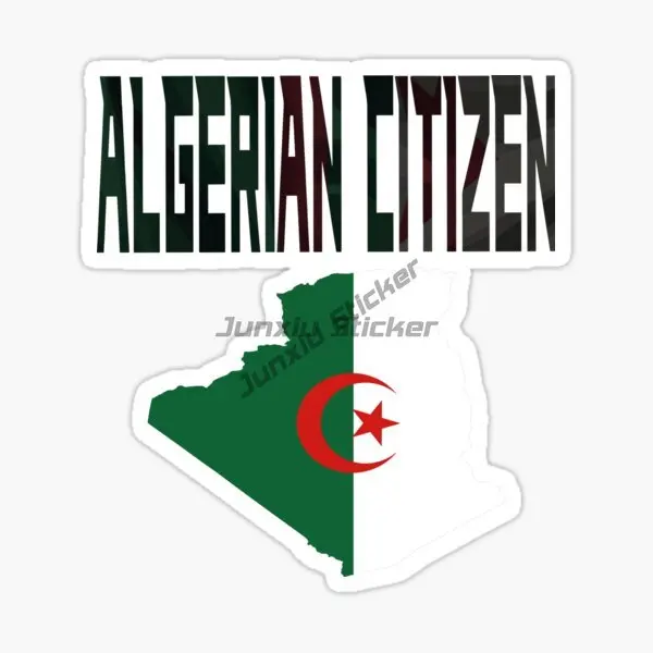 

ALGERIA and Palestine Map National Flag and Emblem Vinyl Self-adhesive Car Stickers DIY Applique