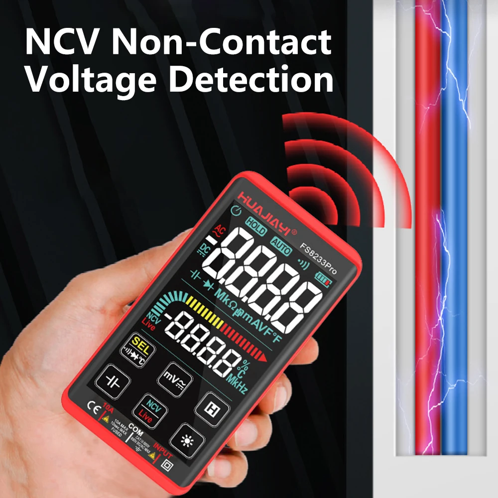 FS8233 PRO Slimme Digitale Touchscreen Multimeter Oplaadbare Multitester AC/DC Voltage Huidige Weerstand Temperatuur Tester